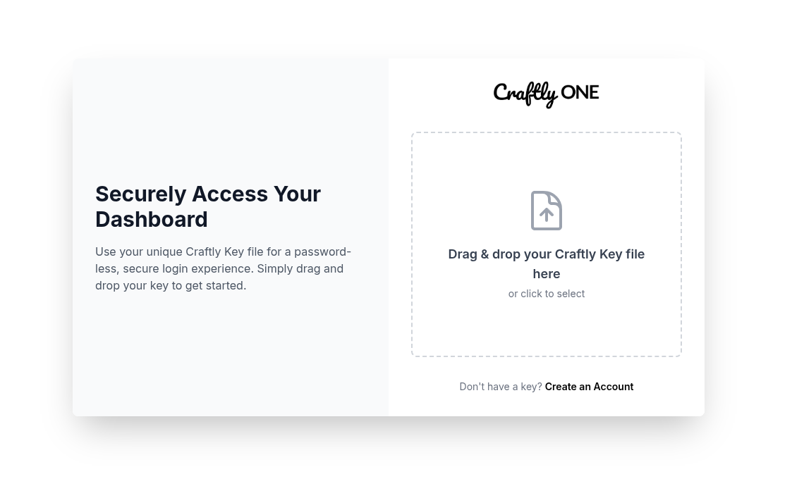 Craftly ONE Passwordless Login